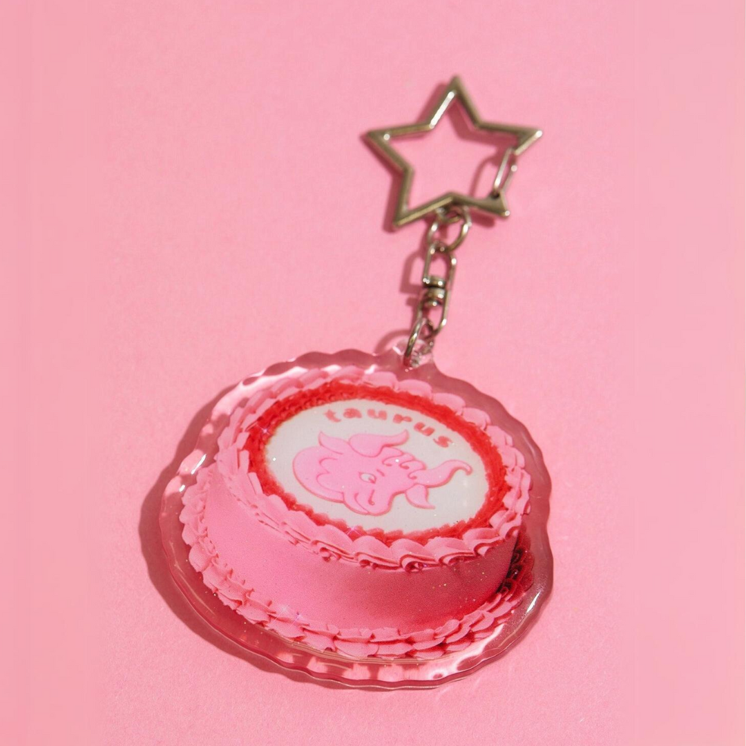 Taurus Cake Glitter Keychain