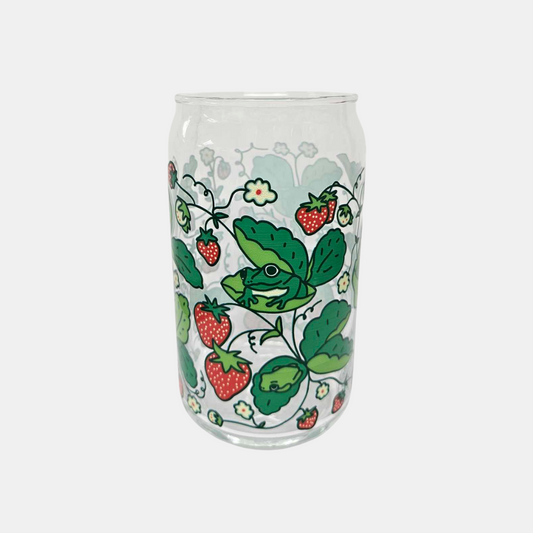 Strawberry Frog Glass Cup