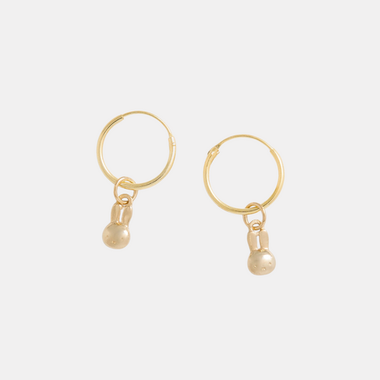 Gold Miffy Head Hoops