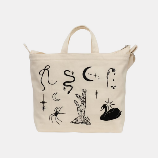 Embroidered Ballet Icons Horizontal Duck Tote