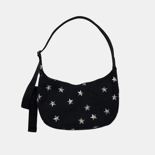 Stars Medium Nylon Crescent Bag