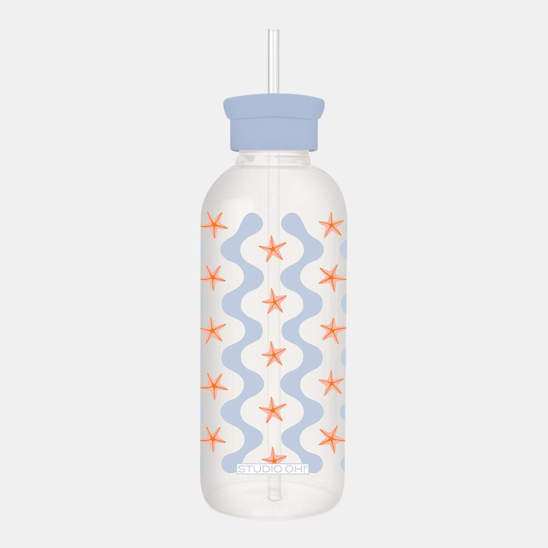 Riding Waves Glass Water Bottle