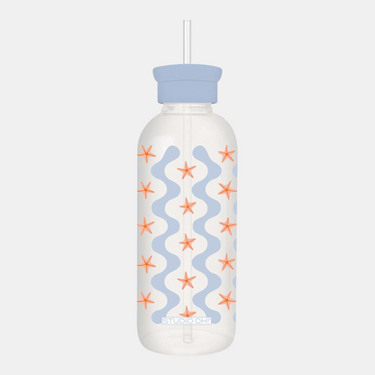 Riding Waves Glass Water Bottle