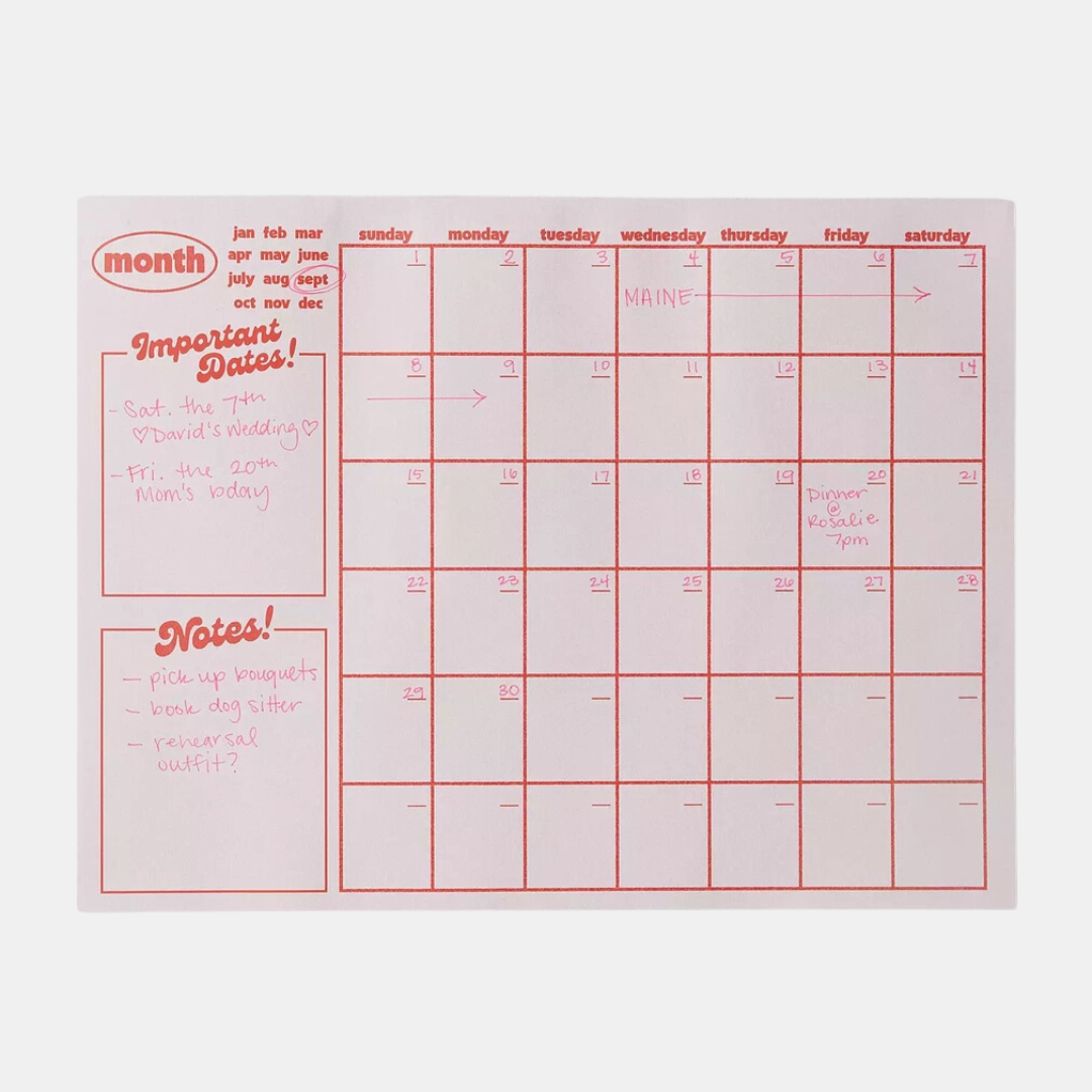 Monthly Notepad