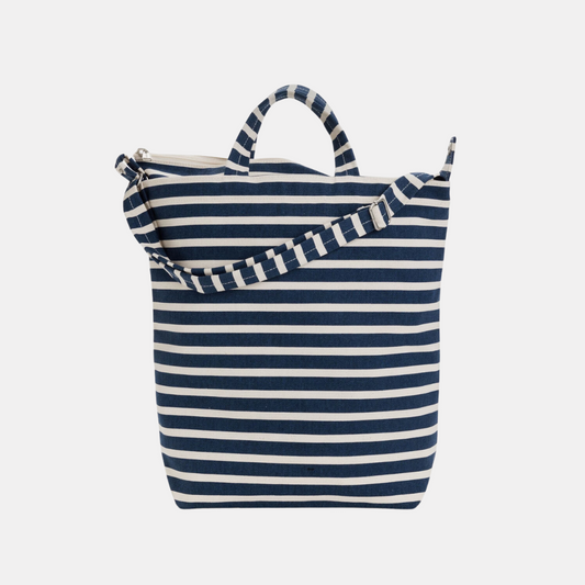 Navy Stripe Zip Duck Tote