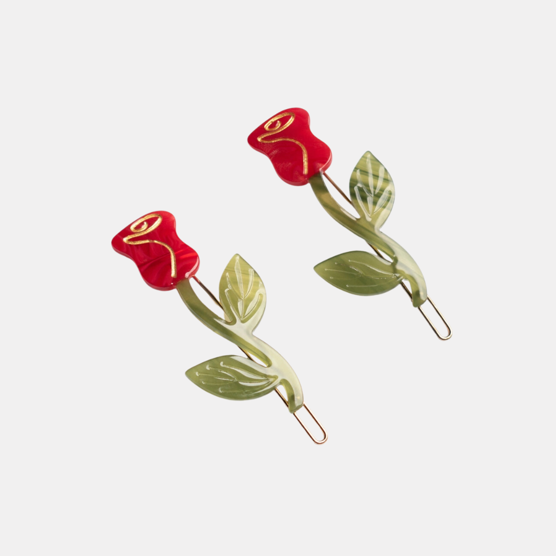 Rose Hair Clip Set