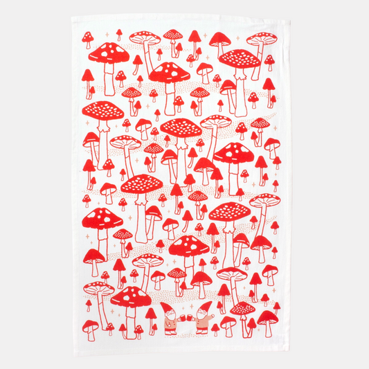 Gnome Mushroom Tea Towel