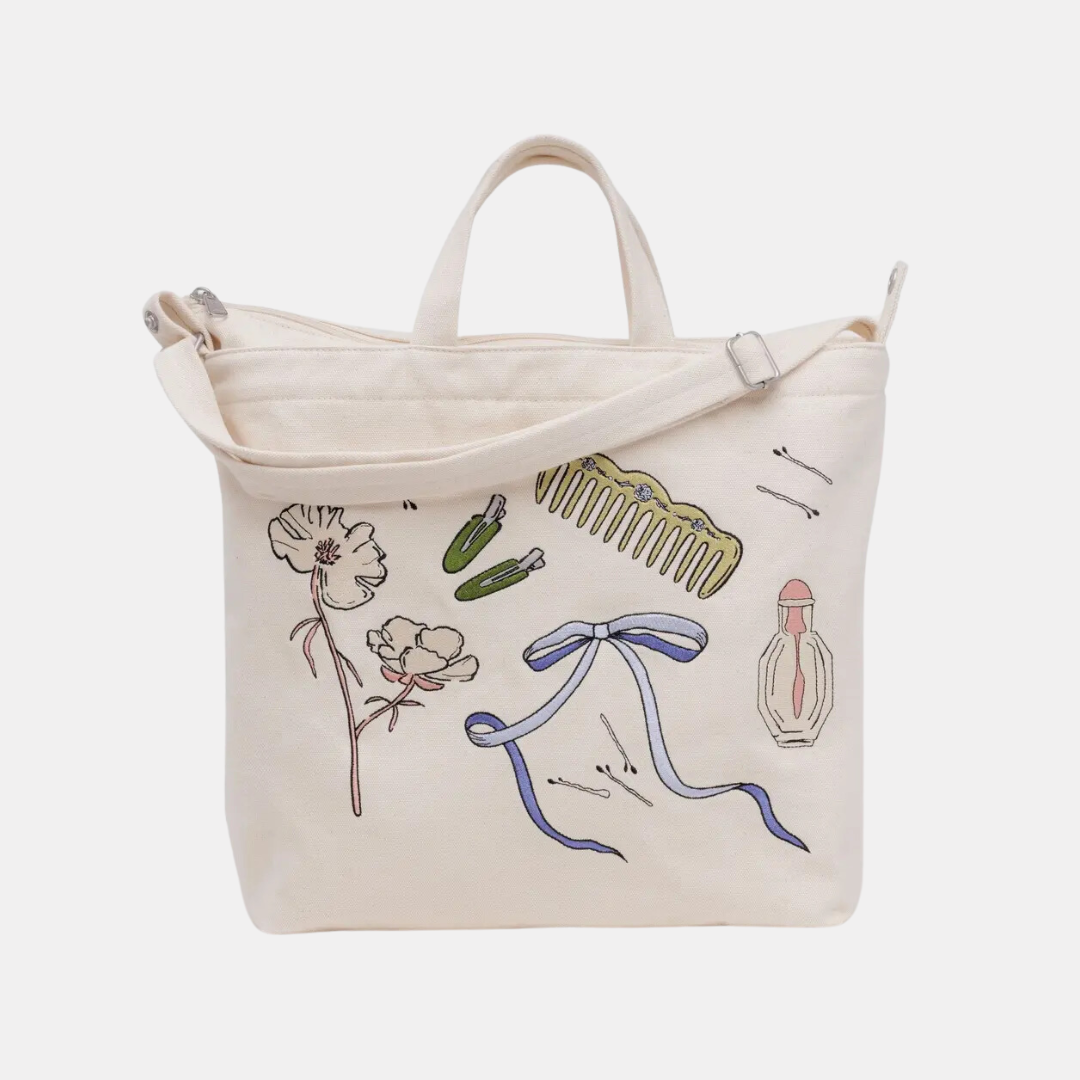 Embroidered Get Ready With Me Horizontal Duck Tote