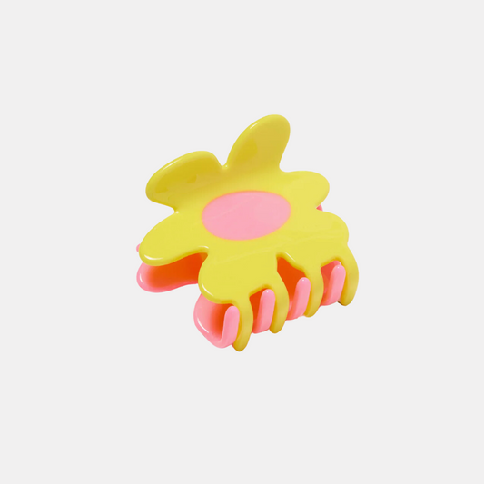 Yellow + Pink Flower Hair Claw