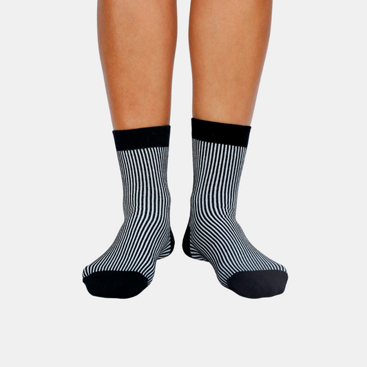 Black + White Striped Socks