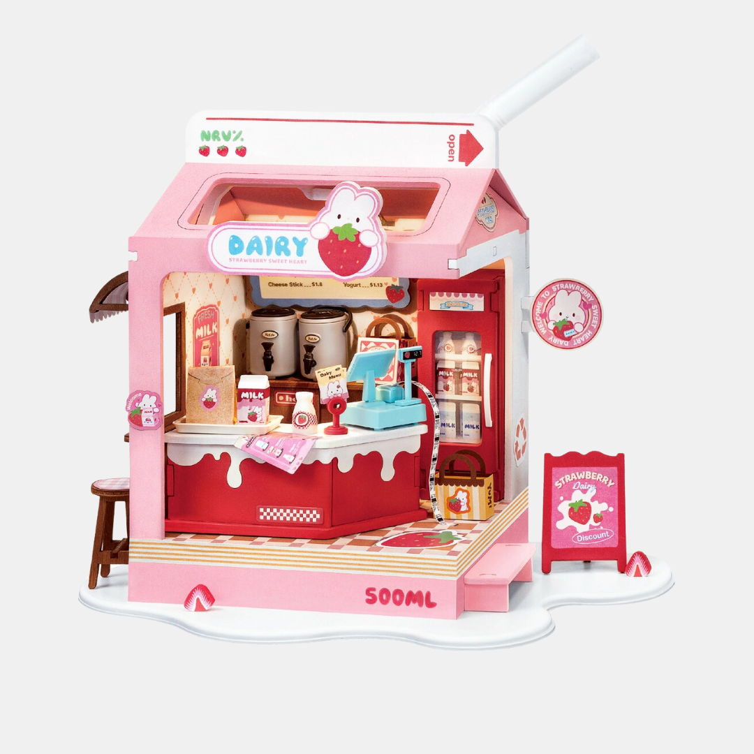 Strawberry Milk Box DIY Miniature Kit