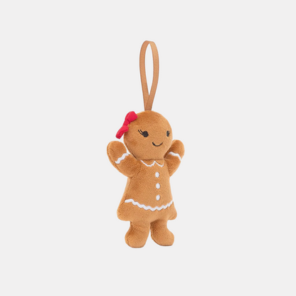 Festive Folly Gingerbread Ruby Ornament