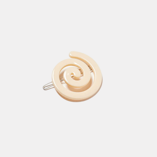 Cream Spiral Hair Clip