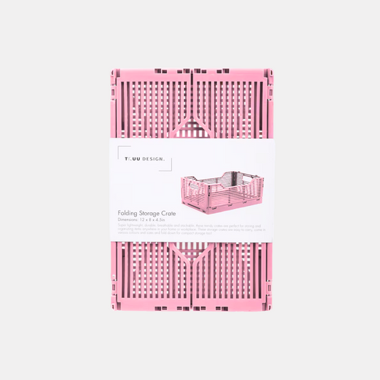 Small Bubblegum Pink Folding Storage Crate