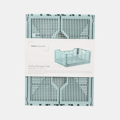 Large Seafoam Blue Folding Storage Crate