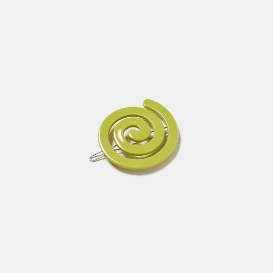 Chartreuse Spiral Hair Clip