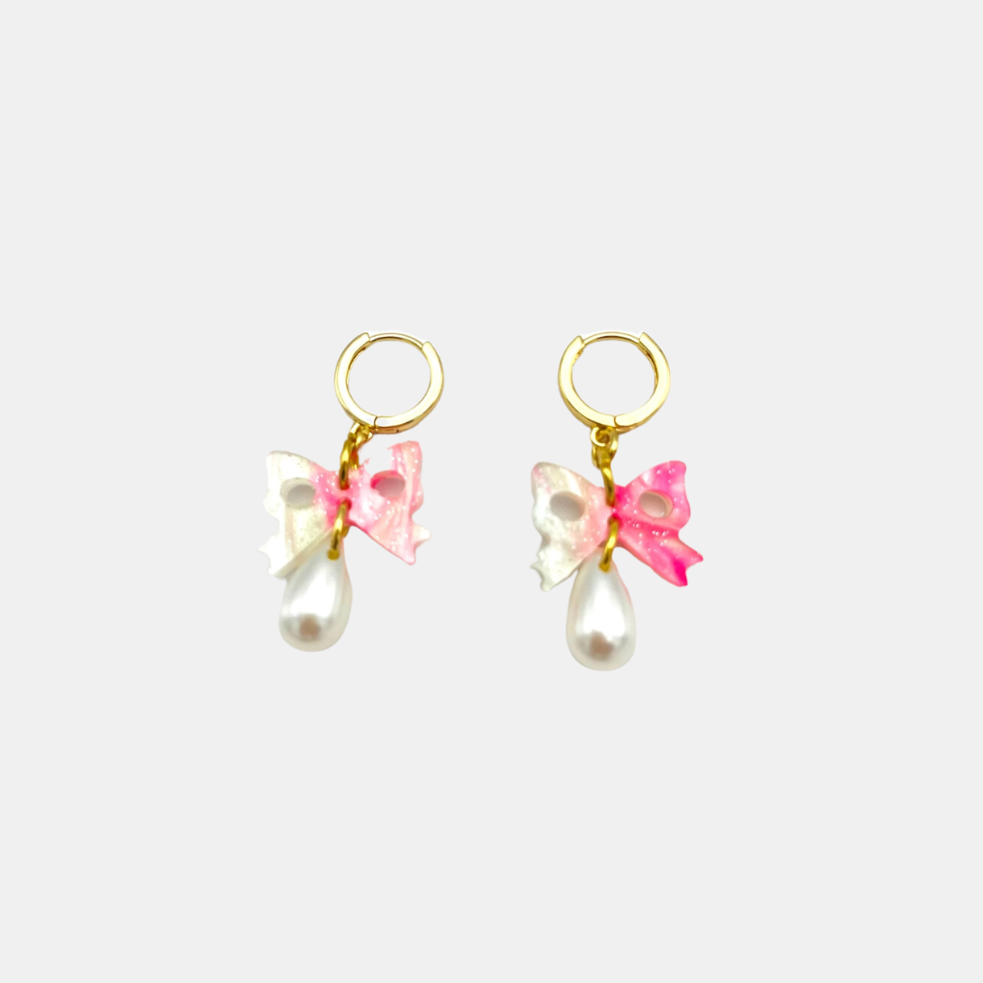 Bow Pearl Drop Earrings