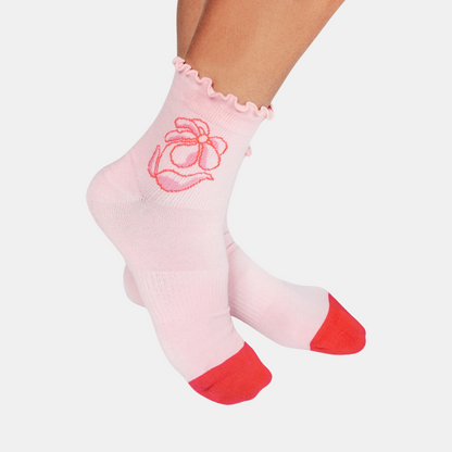 Pink Flora Socks