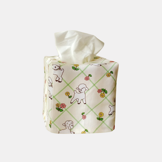 Vintage Lamb Square Tissue Cover