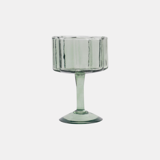 Green Daisy Wine Glass