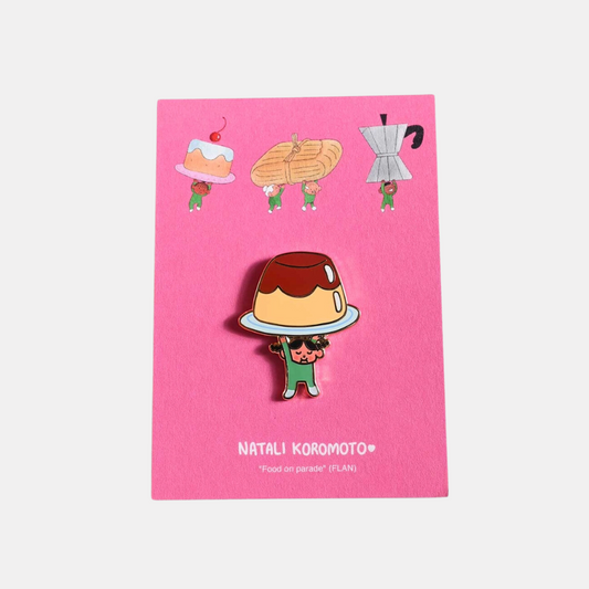 Flan Enamel Pin