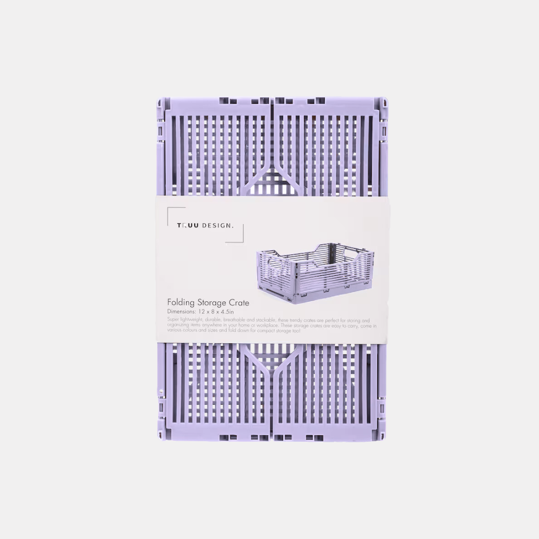 Small Lilac Folding Storage Crate