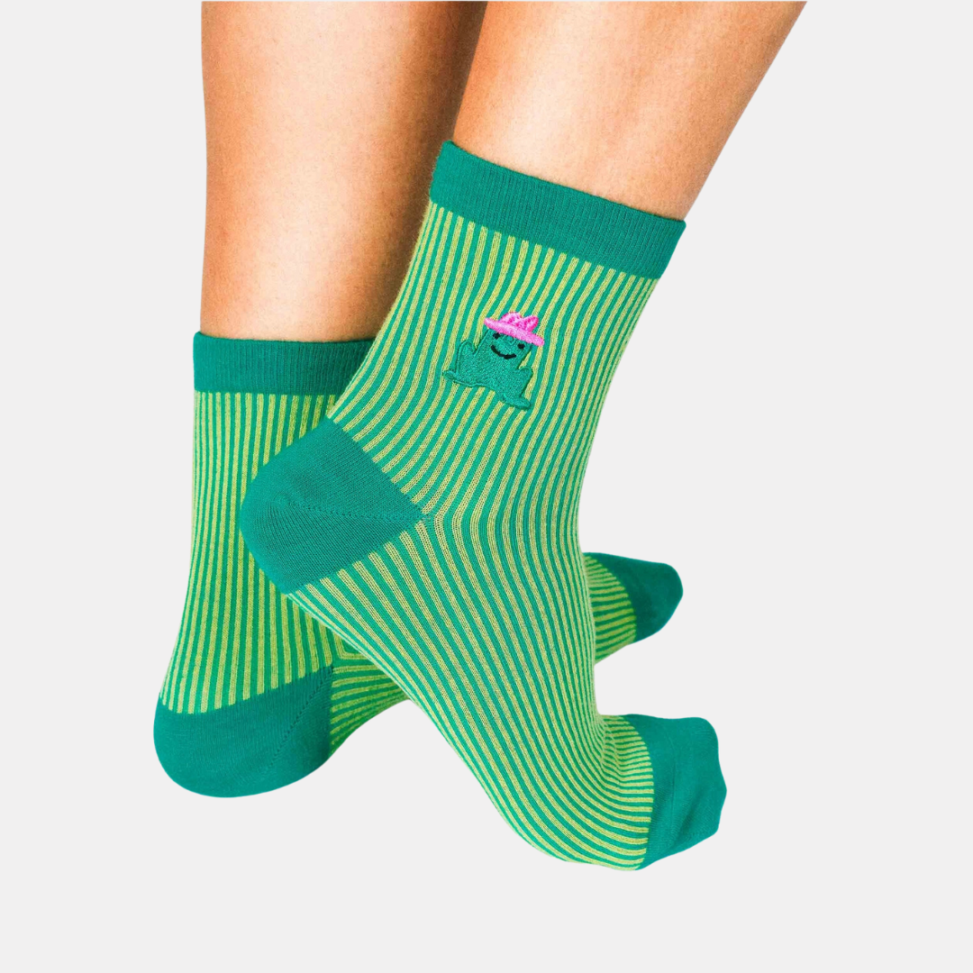 Cowgirl Frog Striped Socks