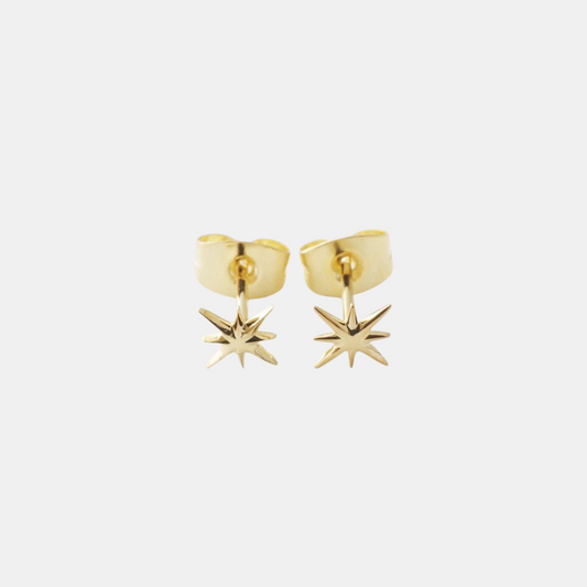 Gold Celestial Starburst Studs