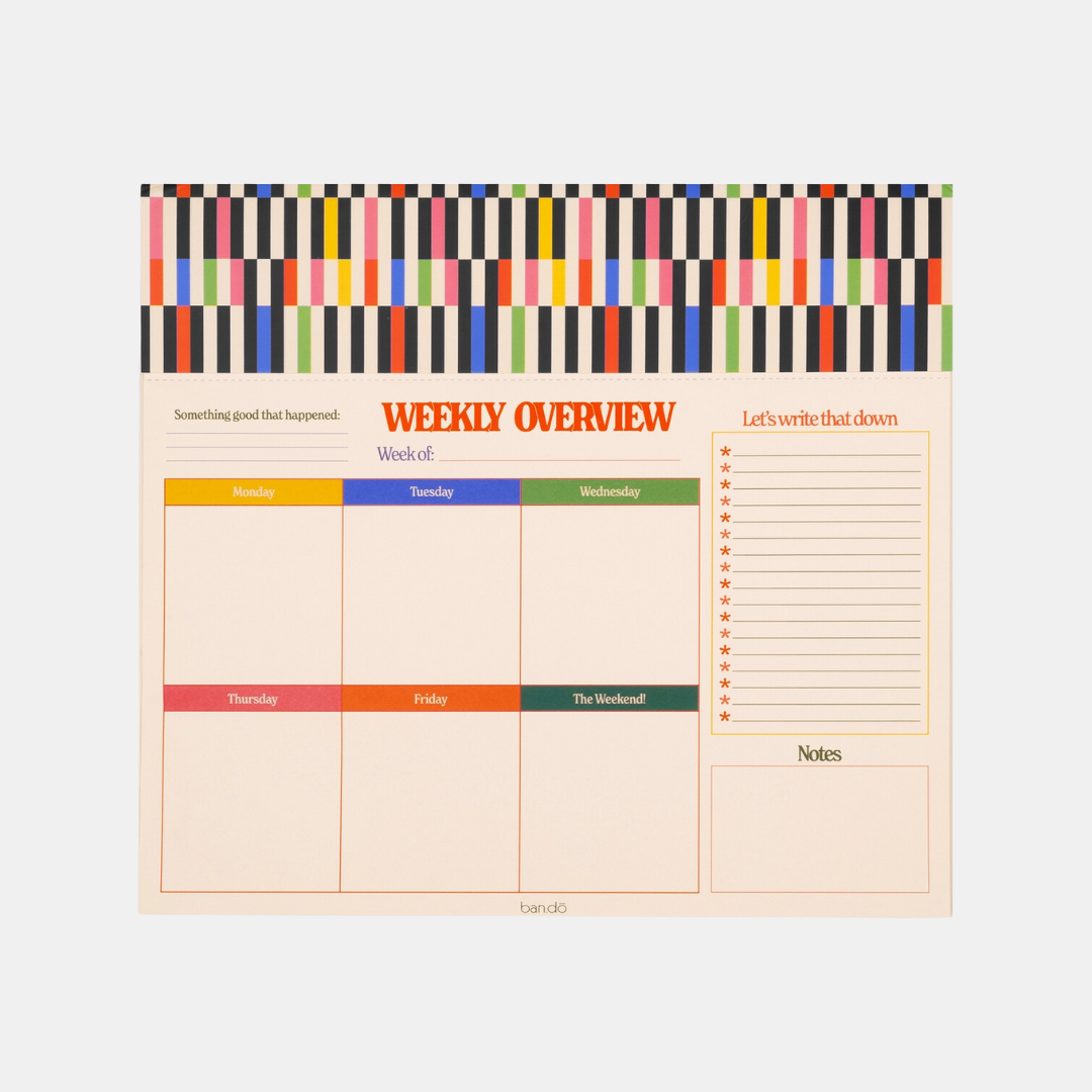 Mid Century Stripe Weekly Planner Pad