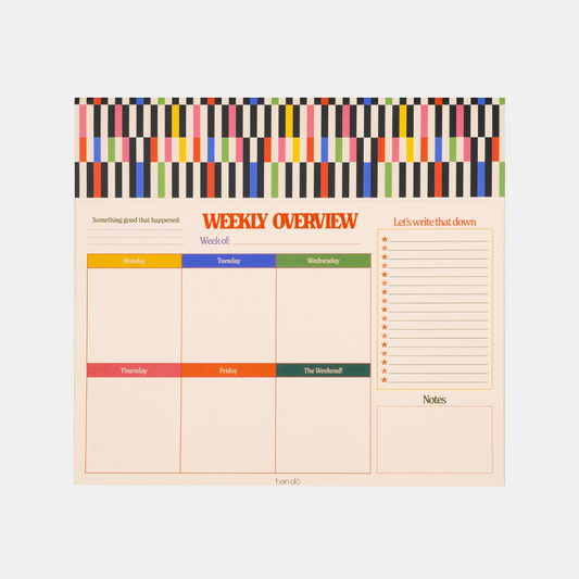 Mid Century Stripe Weekly Planner Pad