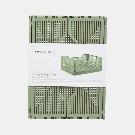 Large Sage Green Folding Storage Crate