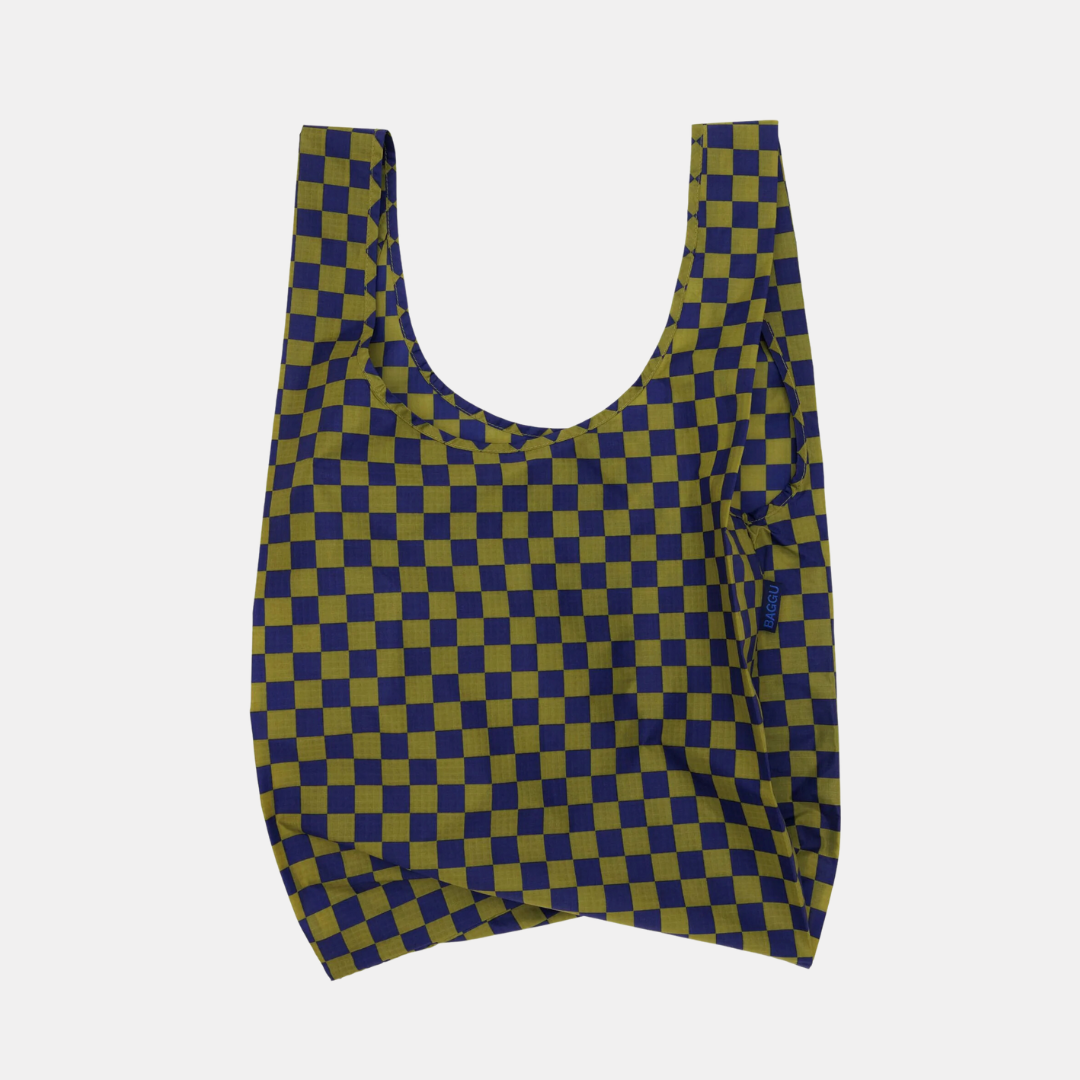 Pear Navy Check Standard Baggu