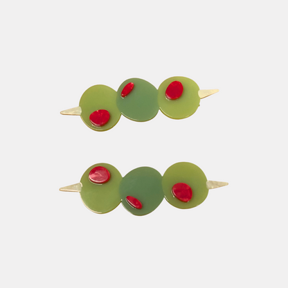 Stuffed Olives Hair Clip Set