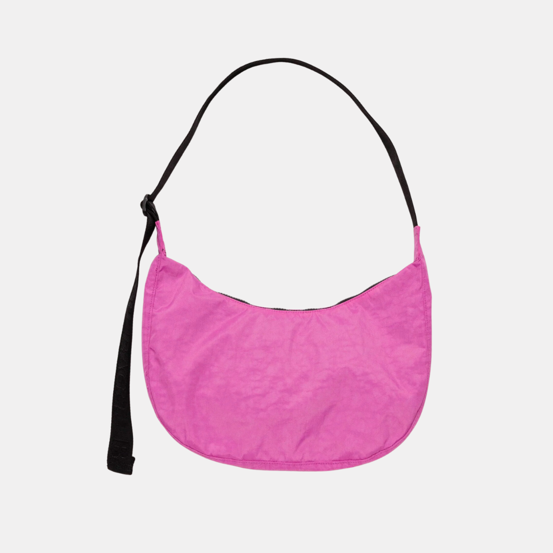 Extra Pink Medium Nylon Crescent Bag