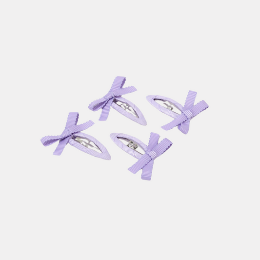 Lilac Bow Hair Clip Set