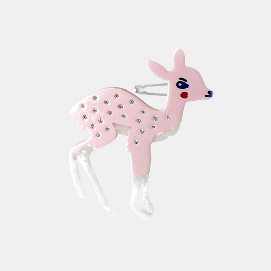 Pink Deer Hair Clip