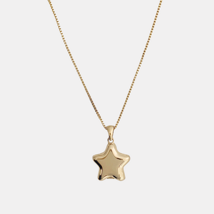 Gold Star Locket Necklace