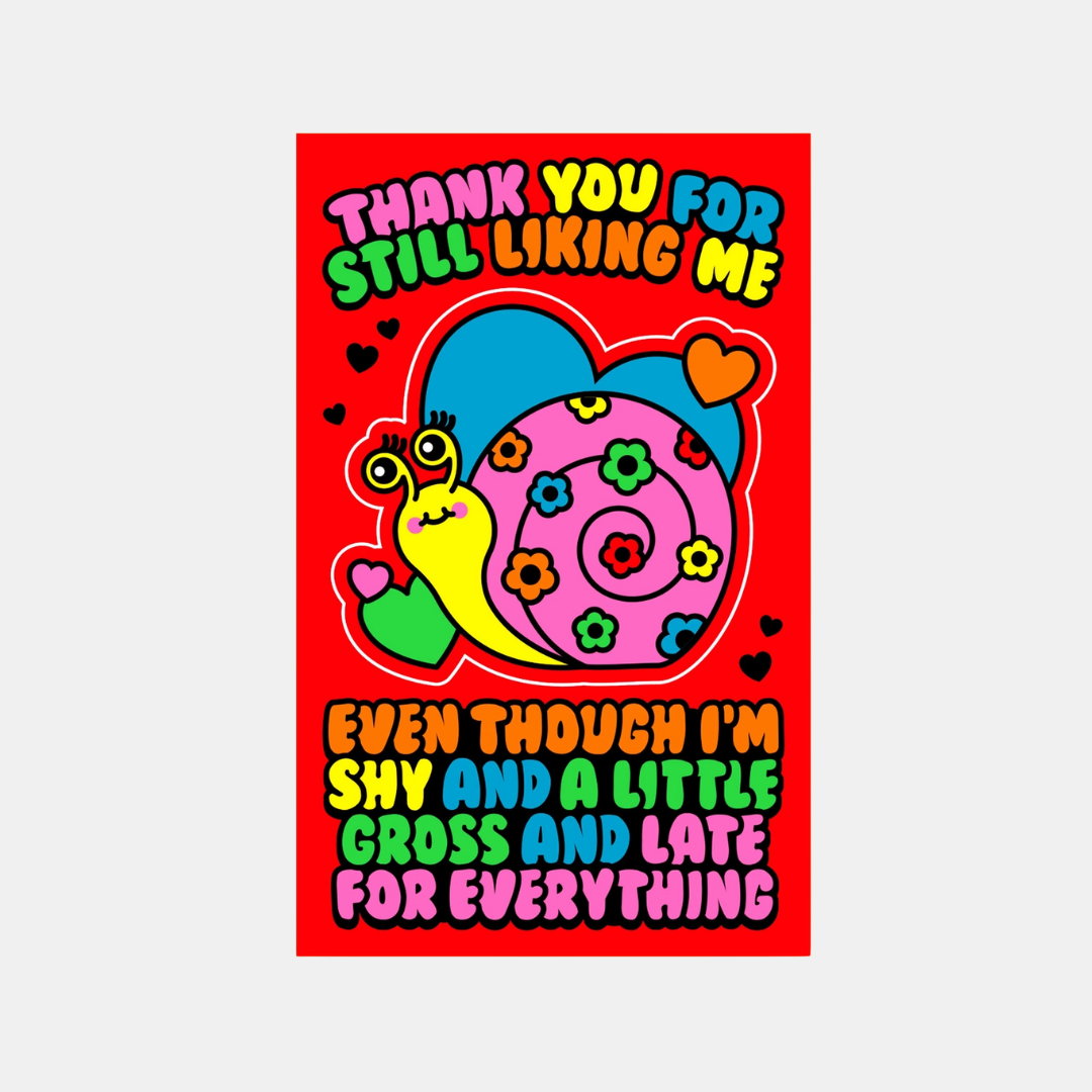 Snail Valentine's Sticker Card