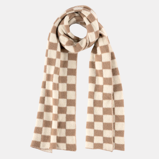 Tan Checkered Scarf