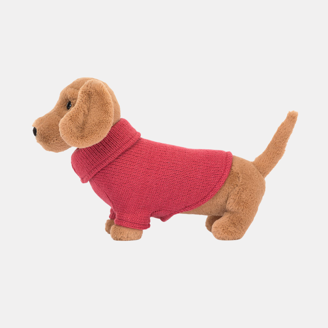 Pink Sweater Sausage Dog