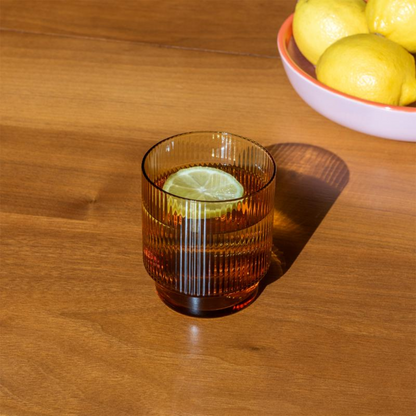 Amber Ribbed Tumbler