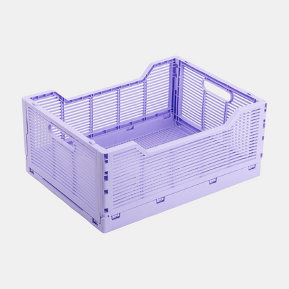 Large Lilac Folding Storage Crate