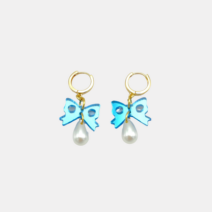 Bow Pearl Drop Earrings