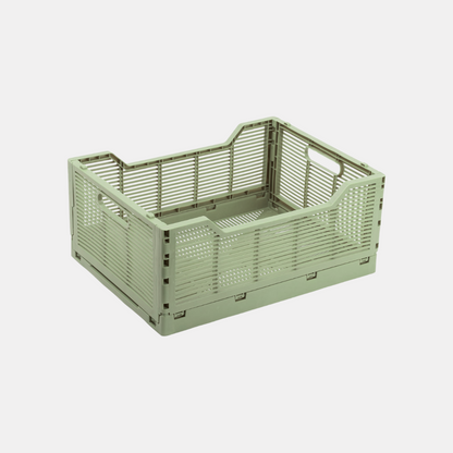 Small Sage Green Folding Storage Crate