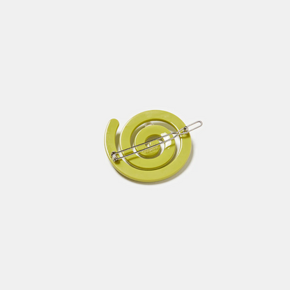 Chartreuse Spiral Hair Clip