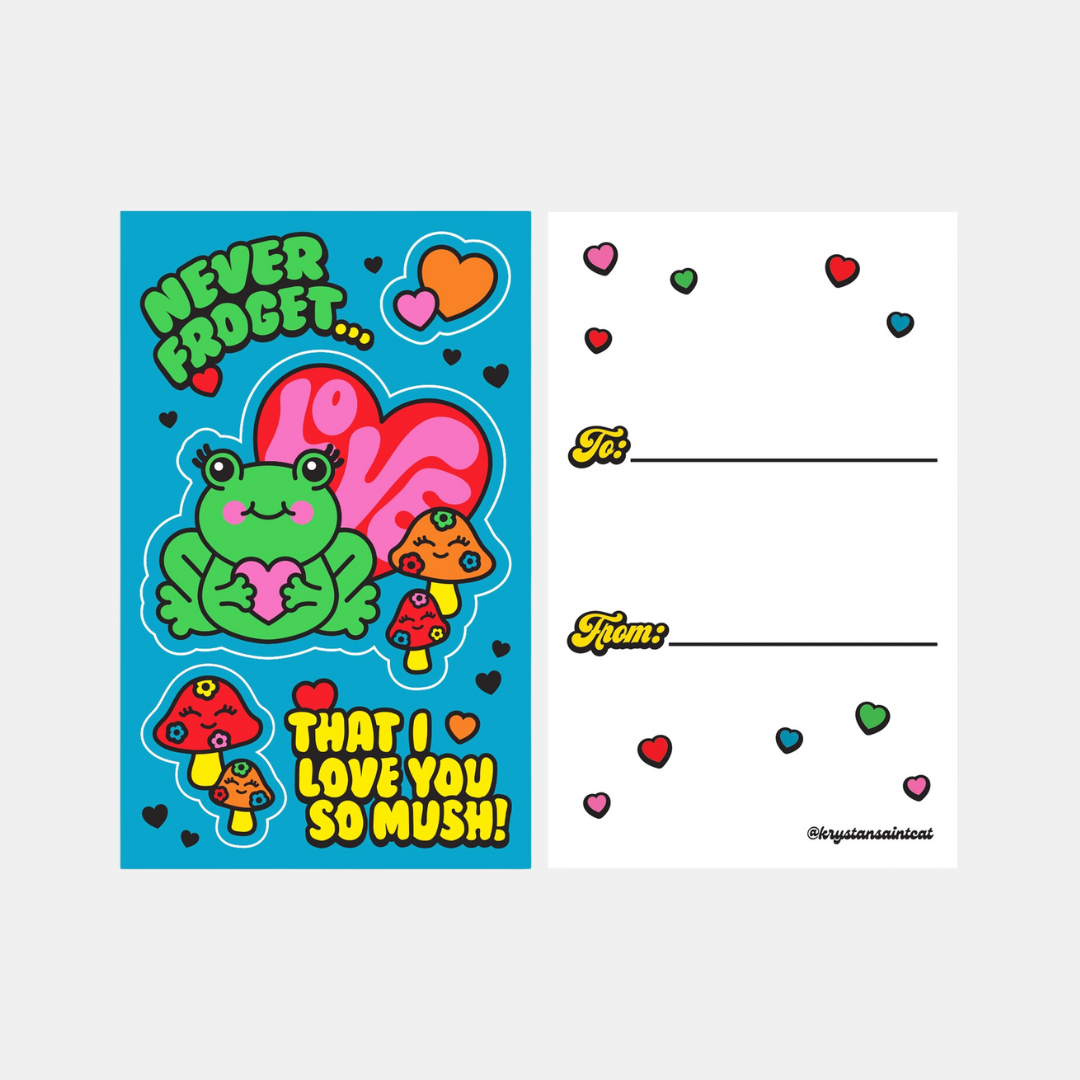 Frog Valentine's Sticker Card