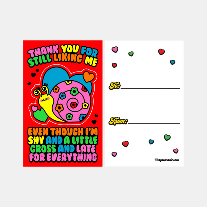 Snail Valentine's Sticker Card