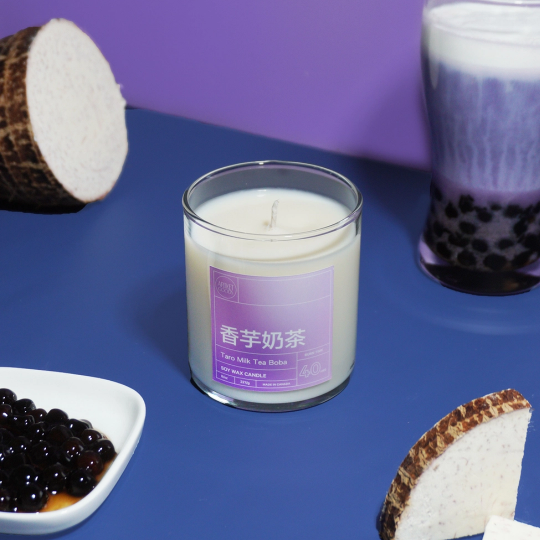 Taro Milk Tea Boba Soy Candle