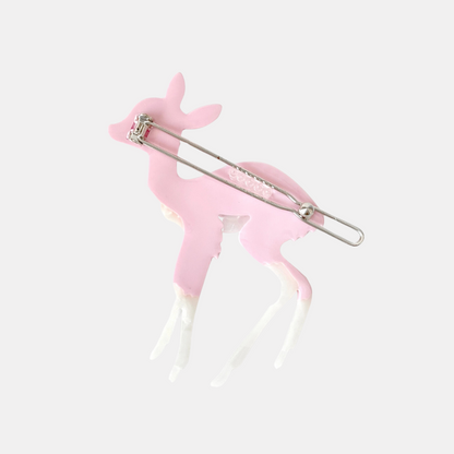 Pink Deer Hair Clip