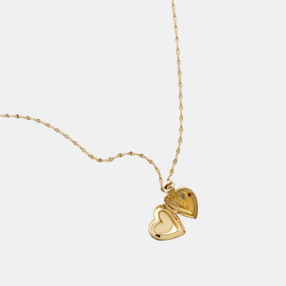 Gold Heart Locket Necklace